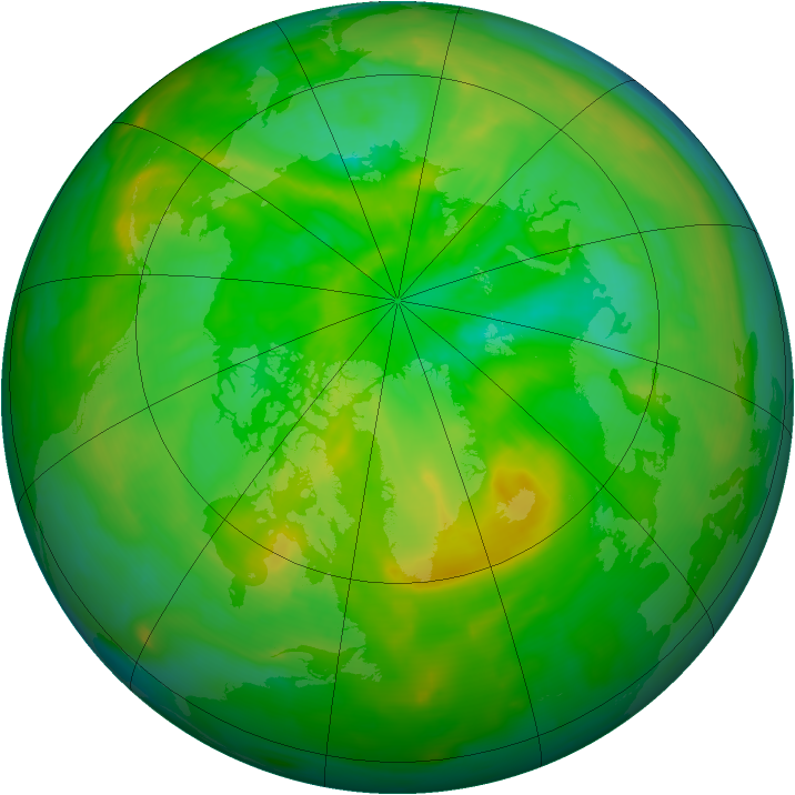 Arctic ozone map for 06 July 2013